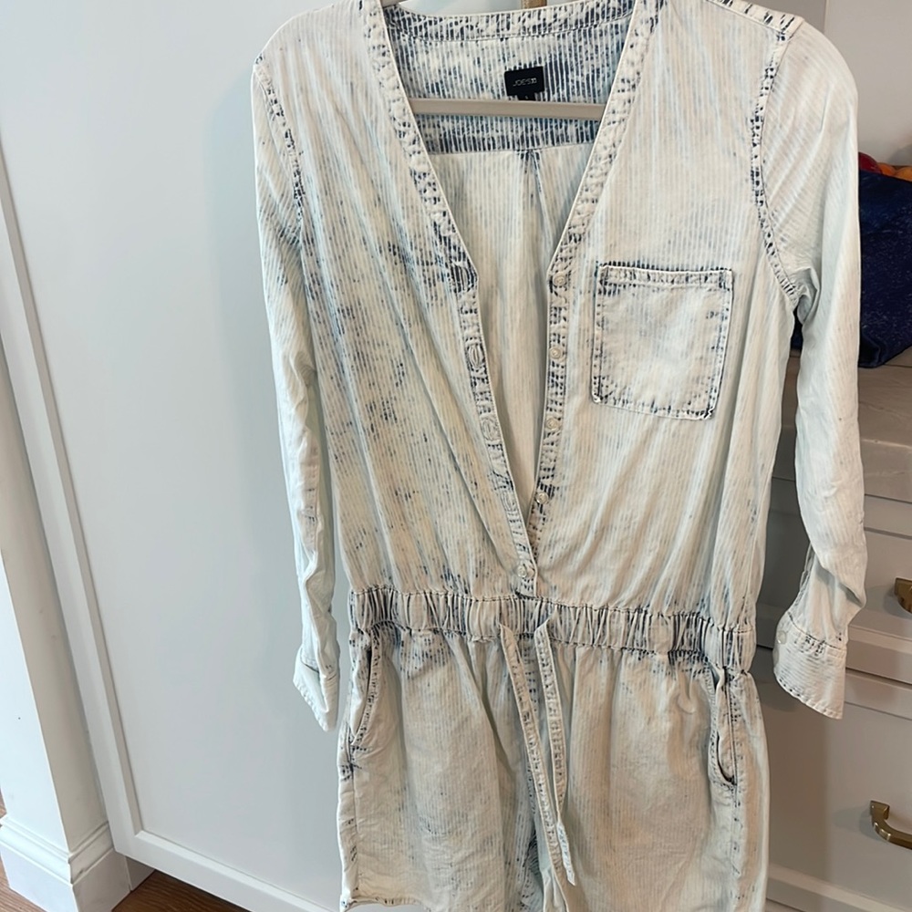 Denim pinned stripped jumper.